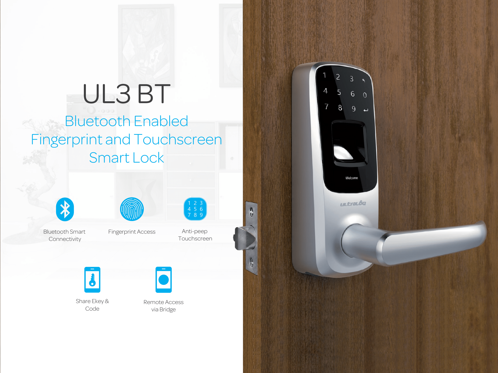Khóa điện tử vân tay mở cửa từ xa wifi ULTRALOQ UL3BT
