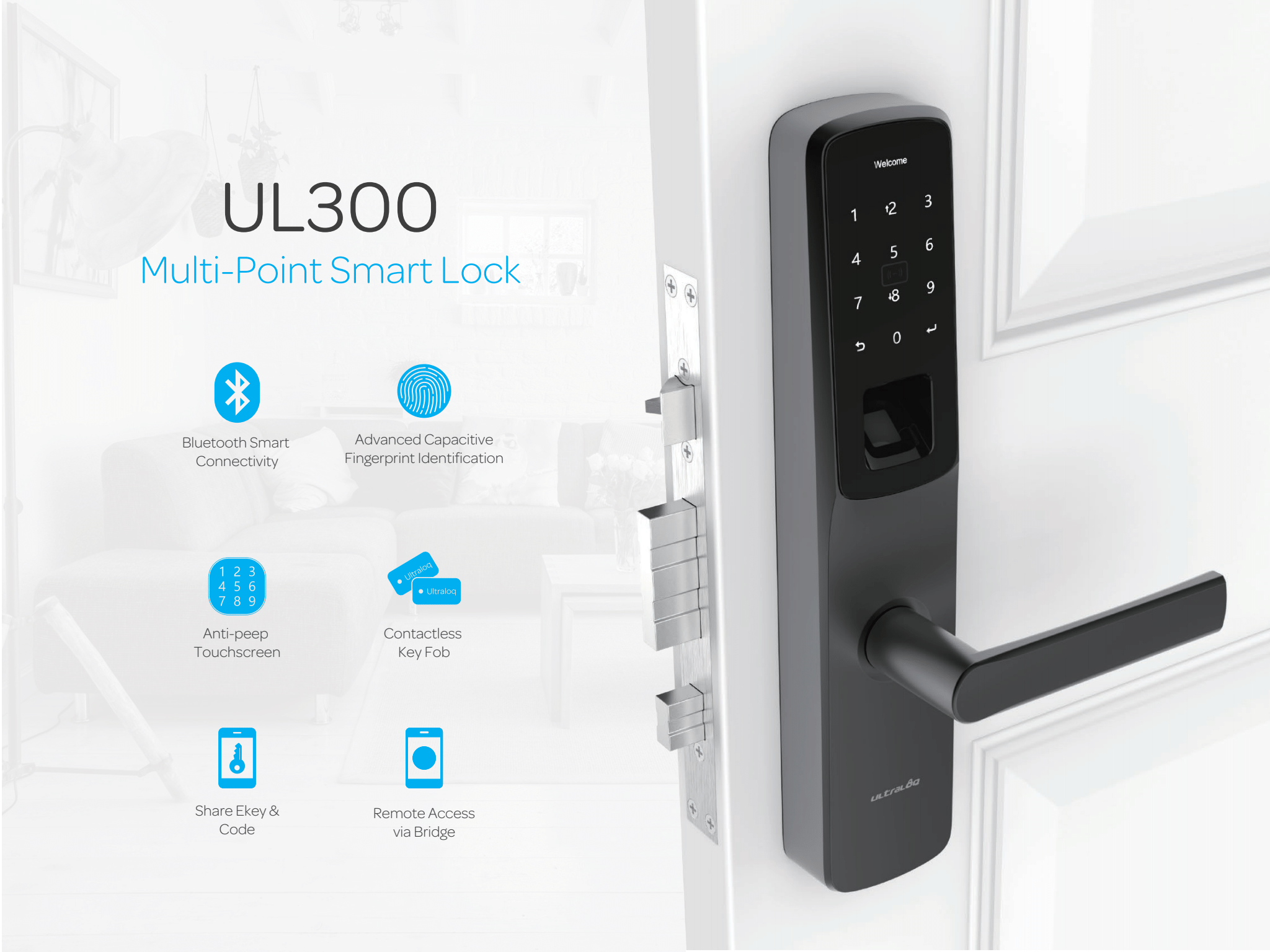 Khóa điện tử vân tay mở cửa từ xa wifi ULTRALOQ UL300