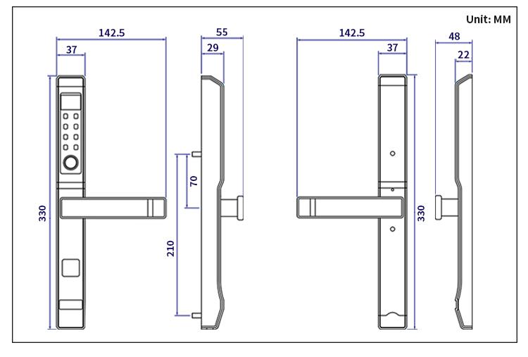 Khóa vân tay cửa nhôm EUROCK EL9000-AL