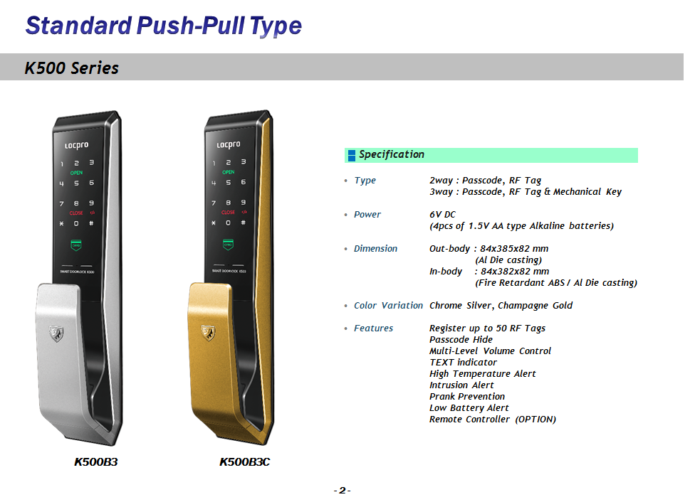 Khóa cửa thẻ từ Locpro K500 Khóa cửa thẻ từ Locpro K500