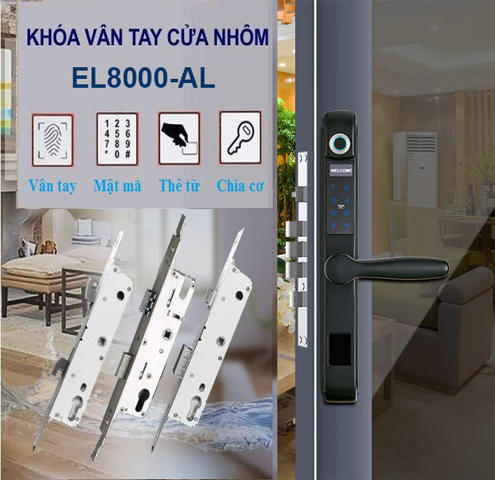Khóa cổng sắt vân tay EUROLOCK Khóa cổng sắt vân tay EUROLOCK