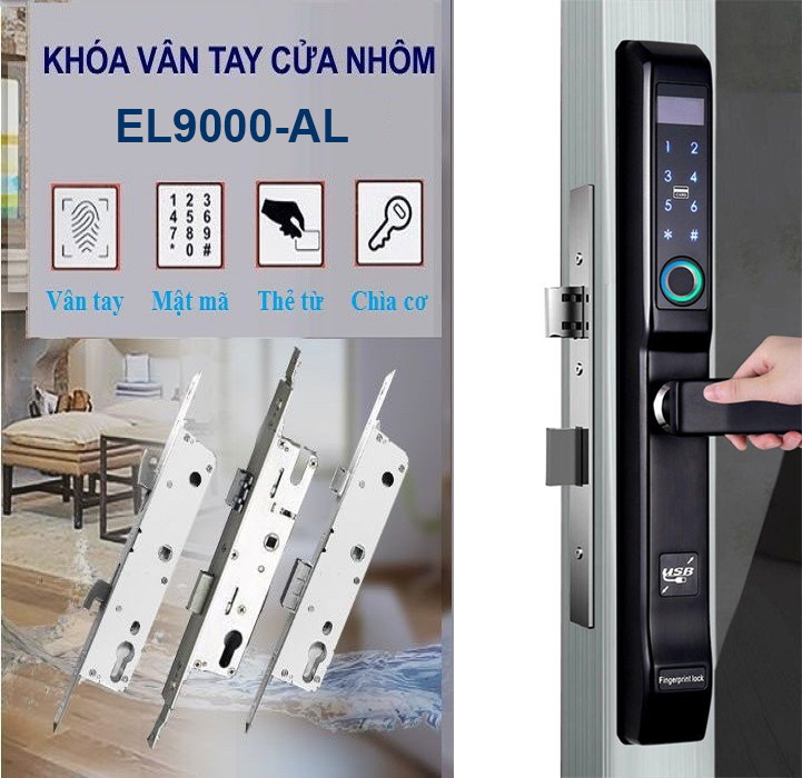 Khóa vân tay cửa nhôm EUROCK EL9000-AL