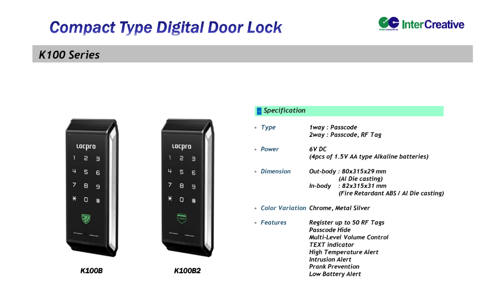 Khóa cửa thẻ từ Locpro K100 Khóa cửa thẻ từ Locpro K100