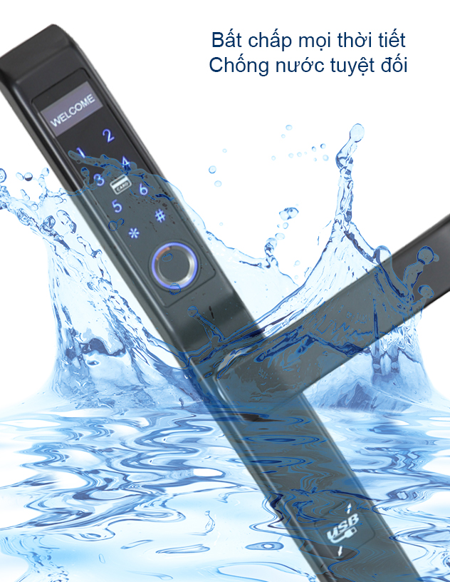 Khóa vân tay cửa nhôm EUROCK EL9000-AL