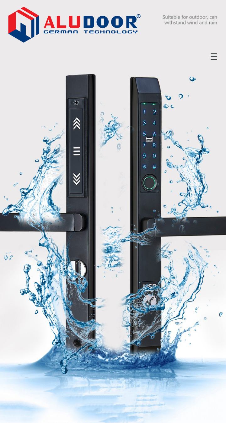 Tiêu chuẩn IP65 chống nước của khóa vân tay cửa nhôm là gì?