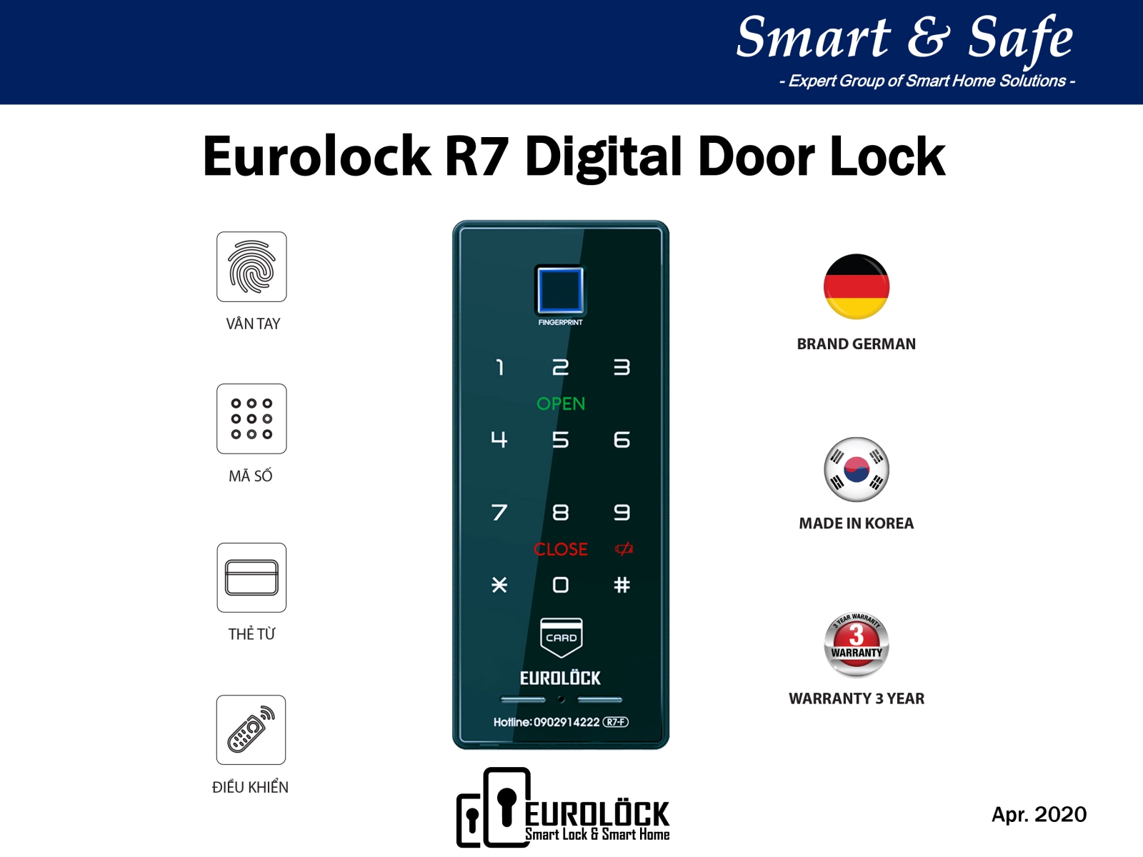 Khóa vân tay EUROLOCK R7-F
