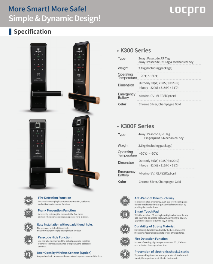 Khóa cửa thẻ từ Locpro K300 Khóa cửa thẻ từ Locpro K300