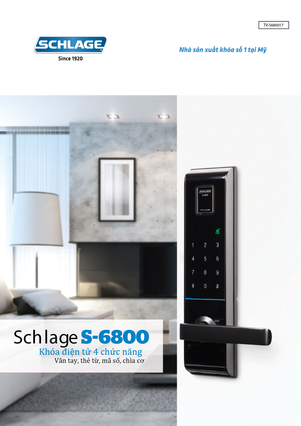 Khóa điện tử SCHLAGE S-6800 Khóa điện tử SCHLAGE S-6800