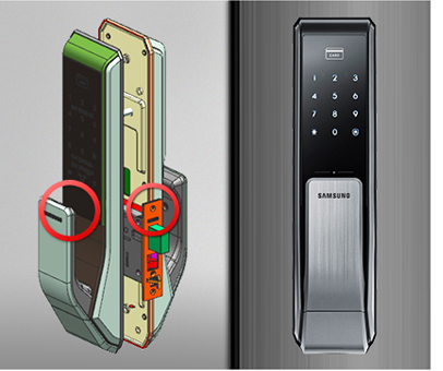 Quản lý cửa Bảo mật với cấu trúc kép mạnh mẽ: Các doorlock trang bị bảo vệ kép cấu trúc mạnh mẽ và giải pháp chống hack.  Các cấu trúc mạnh mẽ được hình thành bằng cách củng cố cả xử lý và cơ quan chính sản xuất hiệu suất vững chắc hơn, các giải pháp chống hack thêm với mật khẩu và mã hóa, ngăn ngừa bất kỳ sự xâm nhập từ bên ngoài buộc phải tối đa hóa an toàn của người dùng.