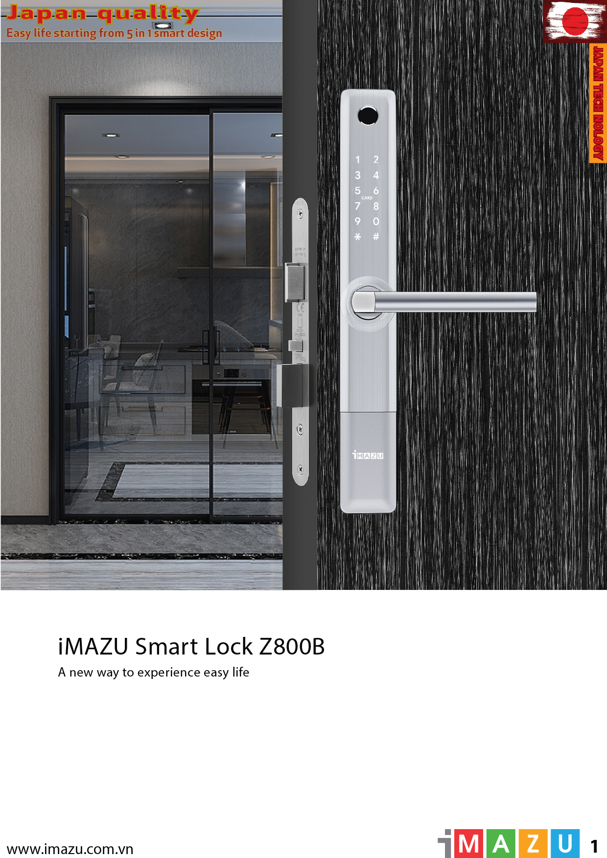 Khóa Vân Tay Cửa Nhôm IMAZU Z800S