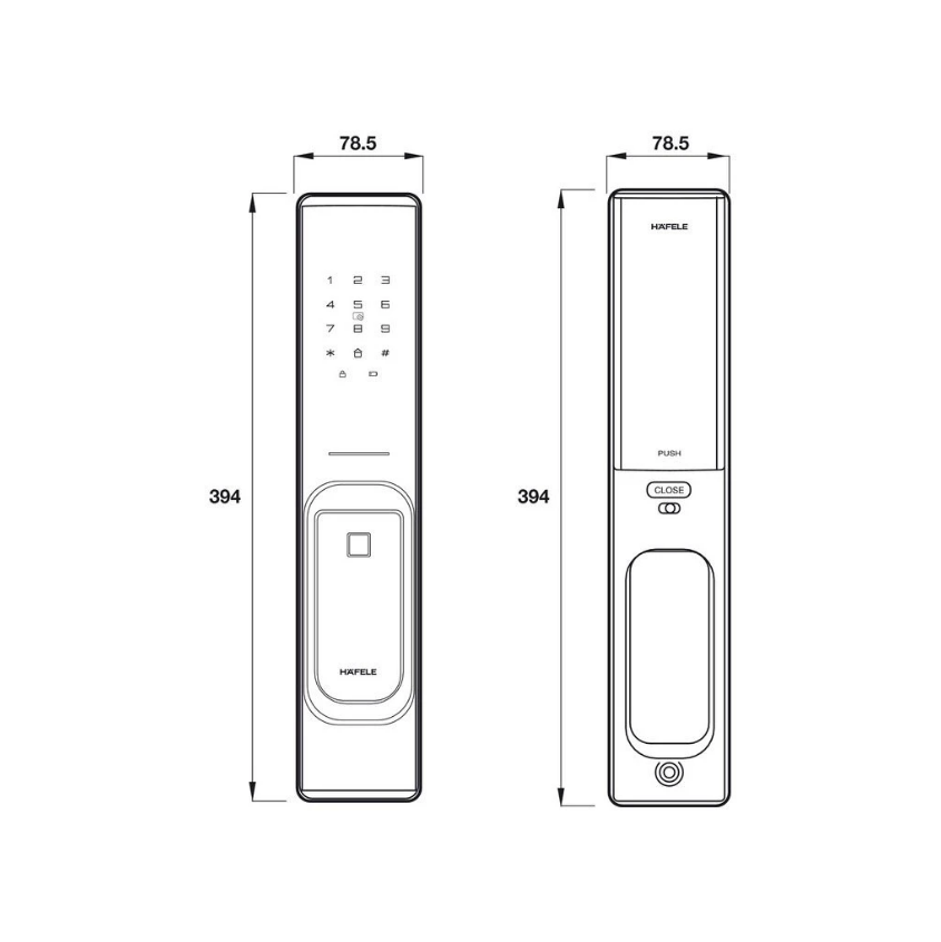 Khóa điện tử Vân tay Bluetooth Hafele PP8100 912.20.260