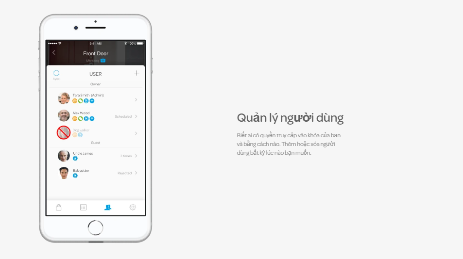 Khóa điện tử vân tay mở cửa từ xa wifi ULTRALOQ UL1