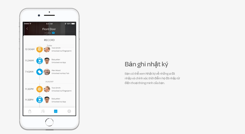 Khóa điện tử vân tay mở cửa từ xa wifi ULTRALOQ UL1