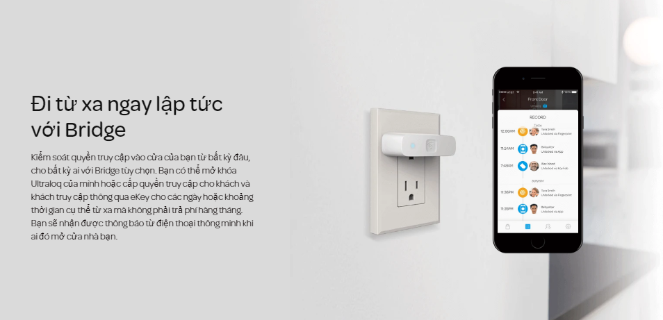 Khóa điện tử vân tay mở cửa từ xa wifi ULTRALOQ UL1
