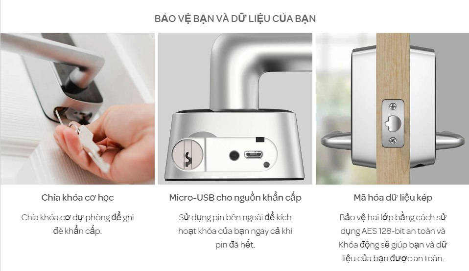 Khóa điện tử vân tay mở cửa từ xa wifi ULTRALOQ LEVER