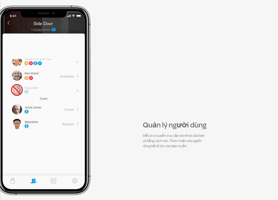 Khóa điện tử vân tay mở cửa từ xa wifi ULTRALOQ LEVER