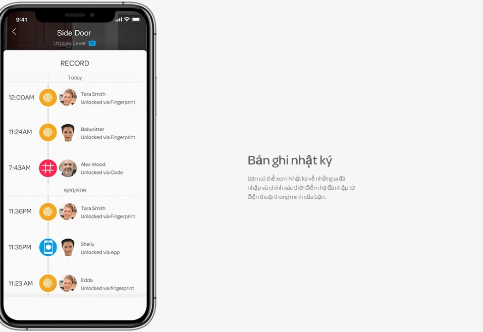Khóa điện tử vân tay mở cửa từ xa wifi ULTRALOQ LEVER