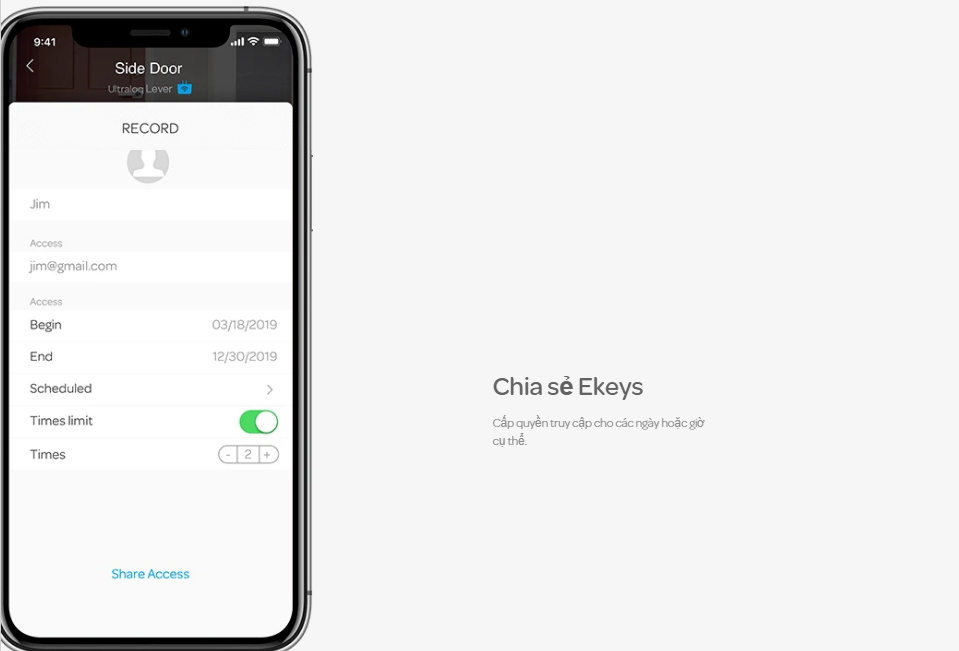 Khóa điện tử vân tay mở cửa từ xa wifi ULTRALOQ LEVER