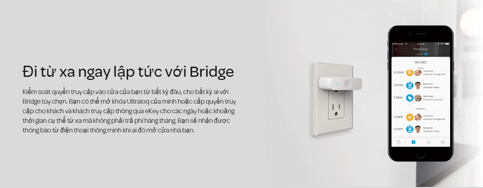Khóa điện tử vân tay mở cửa từ xa wifi ULTRALOQ LEVER