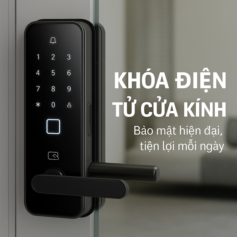 Khoá Điện Tử Cửa Kính – Giải Pháp An Toàn Hiện Đại Cho Văn Phòng và Nhà Ở