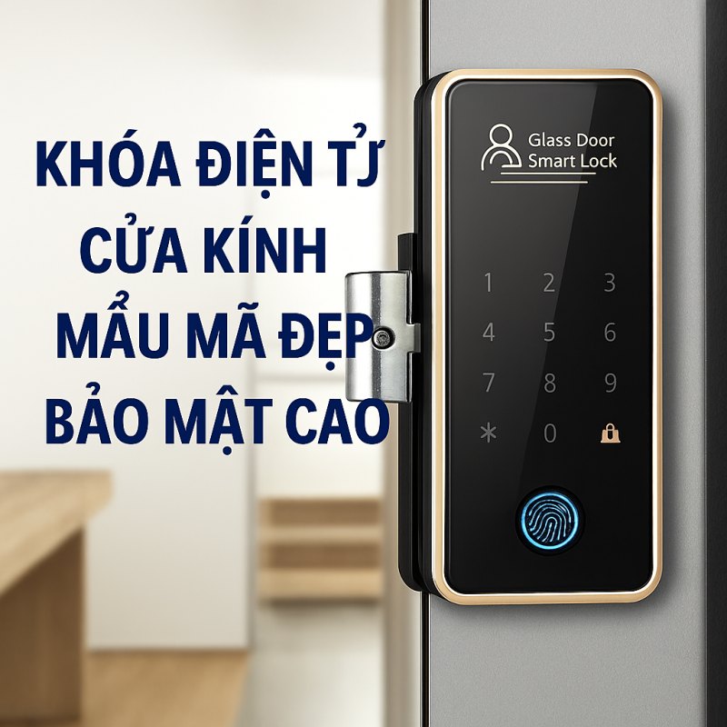 Khoá Điện Tử Cửa Kính Mẫu Mã Đẹp Bảo Mật Cao