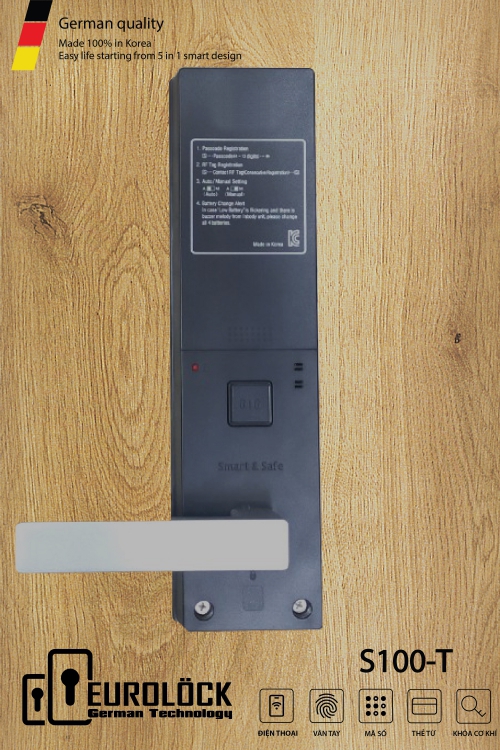 Khóa cửa vân tay EUROLOCK S100-T