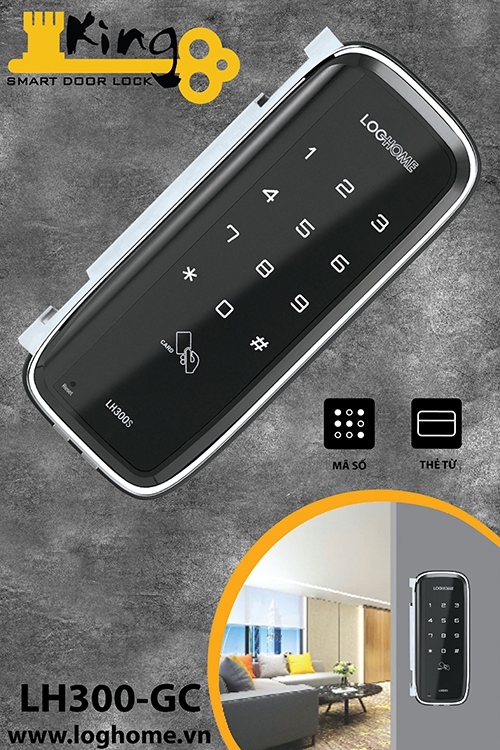 Khóa thẻ từ cửa kính LOGHOME GLASS LH300GC-SN/RMC